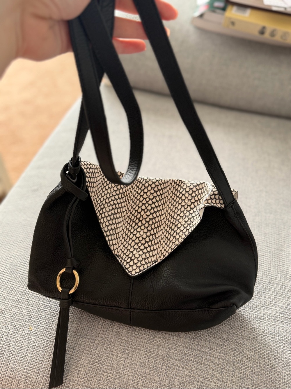 Vince Camuto Black and White snake  skin Crossbody Bag